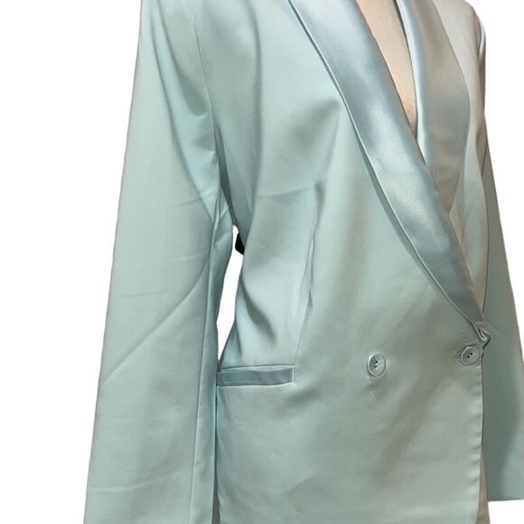 FTF Gabrielle Union Satin-Trim Single-Breasted Blazer - Picture 6 of 13